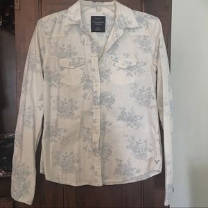 AE Button Down Floral Top